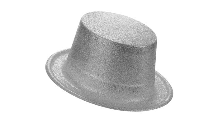 SOMBRERO ESCARCHADO PLASTICO ALTO