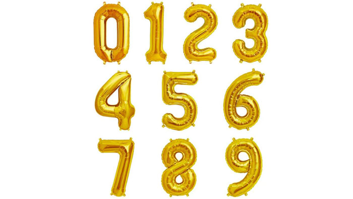 GLOBO NUMEROS METALIZADOS 16