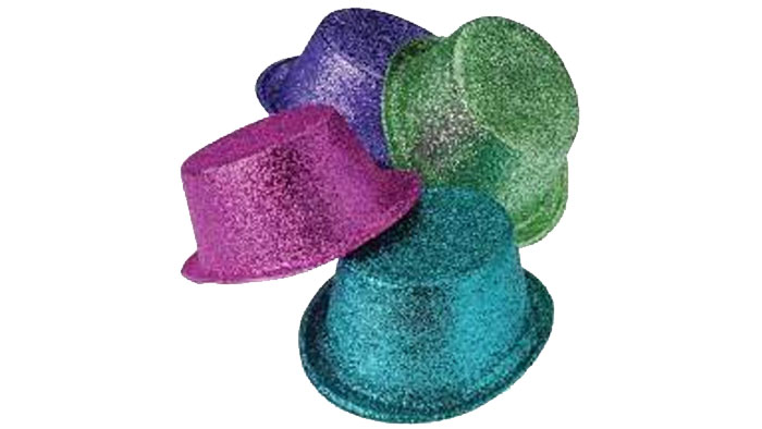 SOMBRERO ESCARCHADO PLASTICO PLASTICO